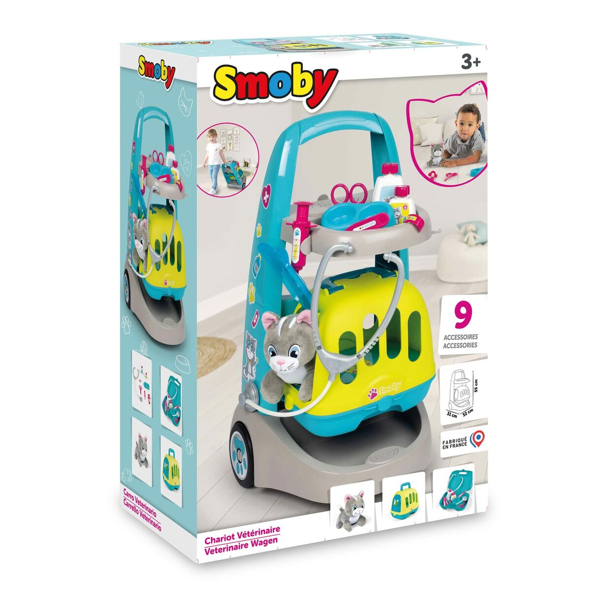 Valigetta da Dottore a Giocattolo con Accessori Smoby VETERINARY TROLLEY - Disponibile in 3-4 giorni lavorativi