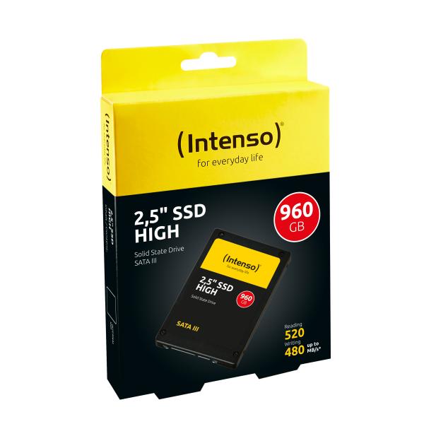 INTENSO SSD INTERNO HIGH 960GB 2,5 SATA 6GB/S R/W 520/480 - Disponibile in 3-4 giorni lavorativi