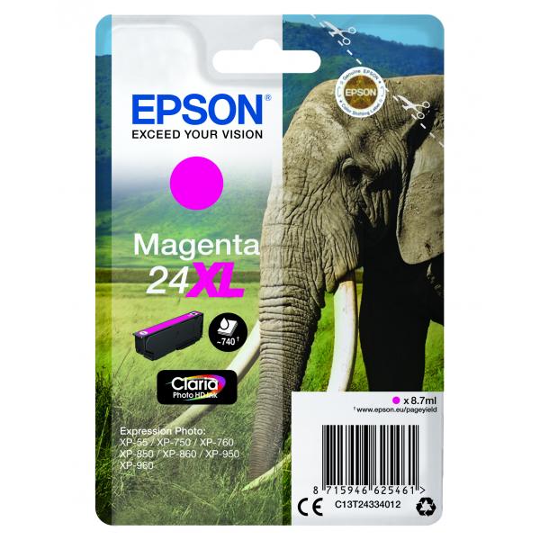 CONSUMABILI EPSON CARTU. MAGENTA SERIE24XL ELEFANTE - Disponibile in 3-4 giorni lavorativi Epson