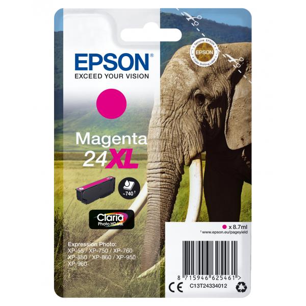 CONSUMABILI EPSON CARTU. MAGENTA SERIE24XL ELEFANTE - Disponibile in 3-4 giorni lavorativi Epson