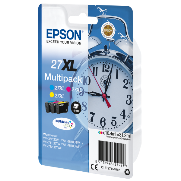 Epson Multipack Sveglia 27xl 3 cartucce Colori - Disponibile in 3-4 giorni lavorativi