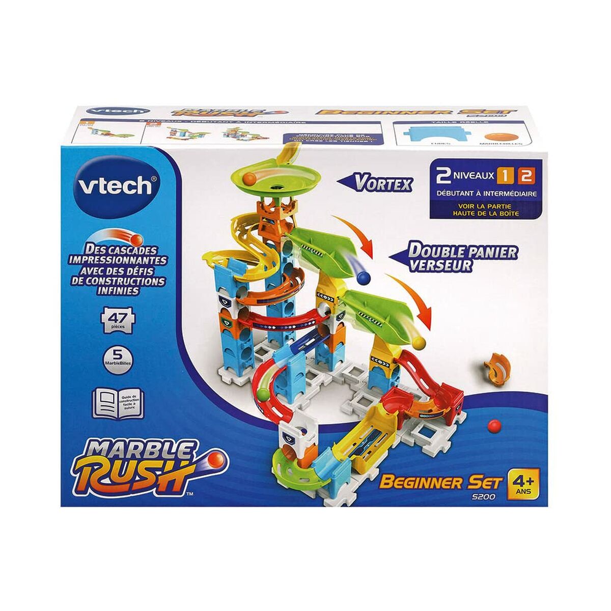 Set di Biglie Vtech Marble Rush Marble Run - Beginner Set Circuito + 4 Anni Pista con Rampe 47 Pezzi - Disponibile in 3-4 giorni lavorativi