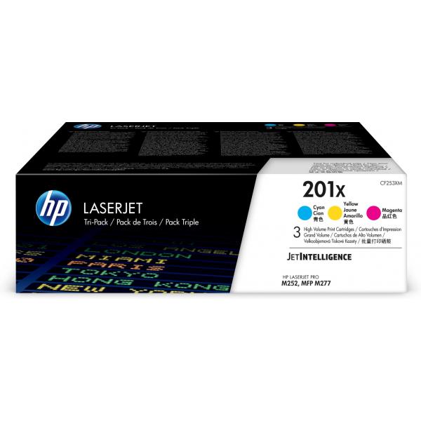 HP Confezione da 3 cartucce toner ciano/magenta/giallo originale ad alta capacità LaserJet 201X - Disponibile in 6-7 giorni lavorativi