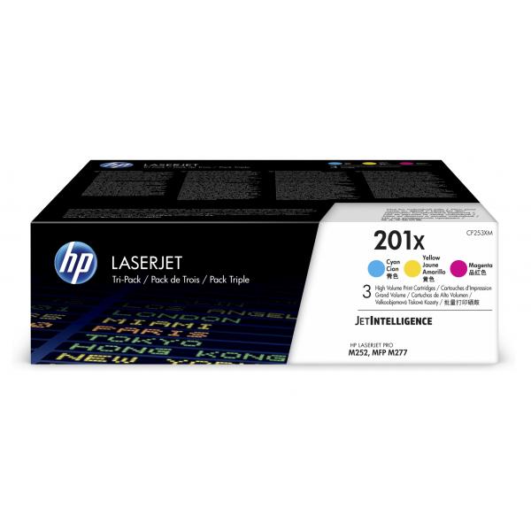 HP Confezione da 3 cartucce toner ciano/magenta/giallo originale ad alta capacità LaserJet 201X - Disponibile in 6-7 giorni lavorativi