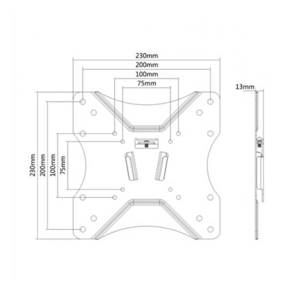 Link LK10031 Staffa a Muro Fissa Ultrasottile per Tv 23-42'' Fino a vVsa 200x200mm Nero - Disponibile in 3-4 giorni lavorativi