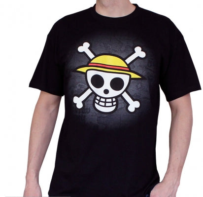 ONE PIECE - Tshirt nera: "Skull w/map" (taglia S) - Disponibile in 2/3 giorni lavorativi GED