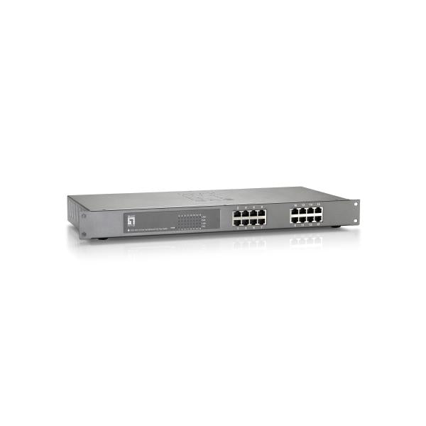 LevelOne FEP-1612W150 Fast Ethernet (10/100) Grigio Supporto Power over Ethernet (PoE) - Disponibile in 6-7 giorni lavorativi