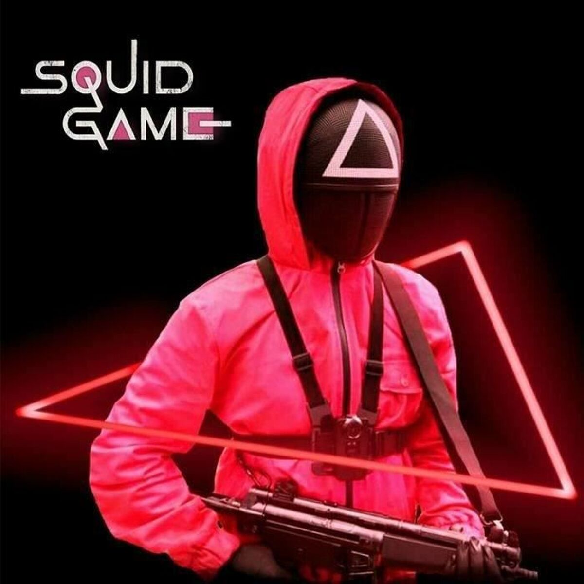 Maschera Squid Game Triangle Soldier Accessori per travestimenti - Disponibile in 3-4 giorni lavorativi