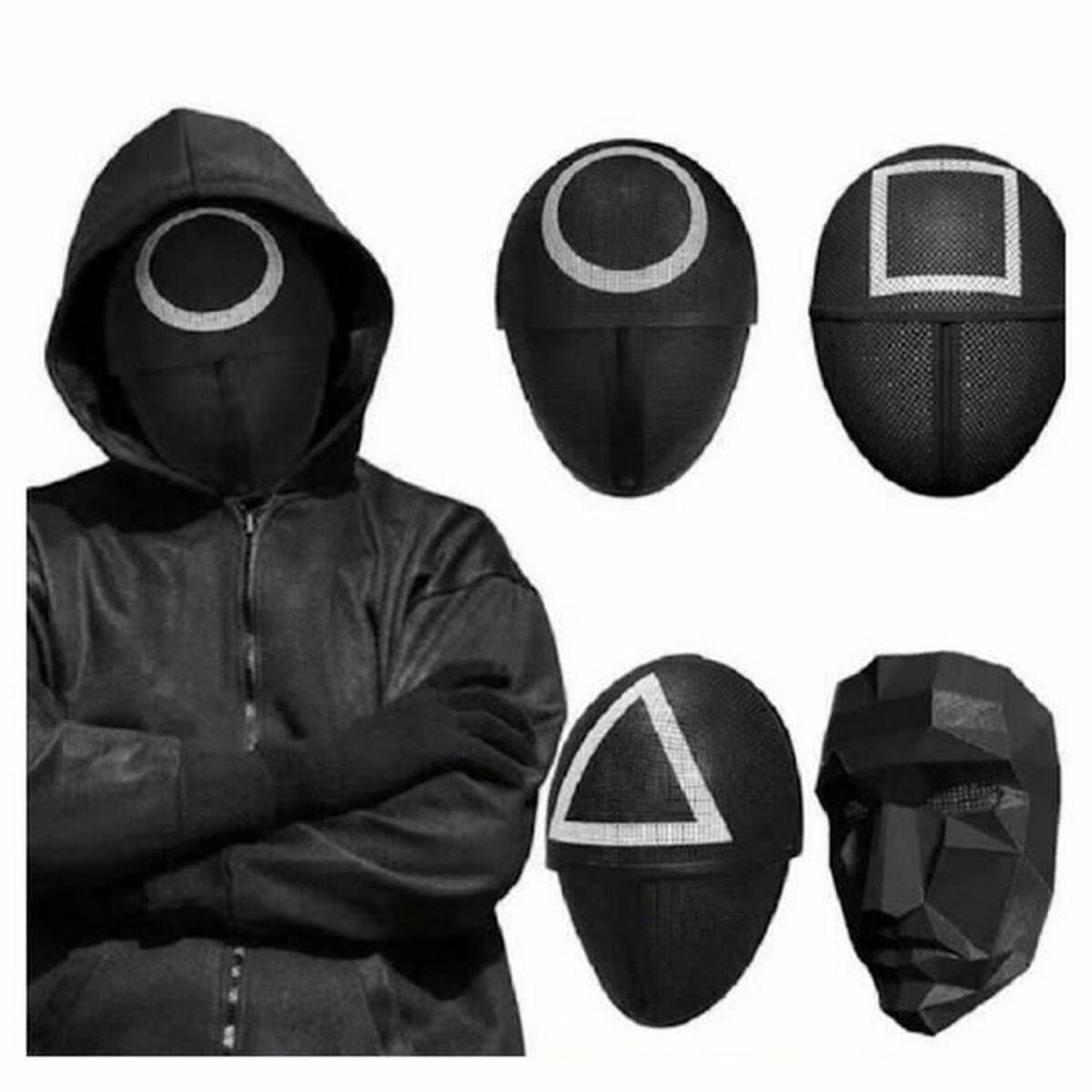 Maschera Squid Game Triangle Soldier Accessori per travestimenti - Disponibile in 3-4 giorni lavorativi