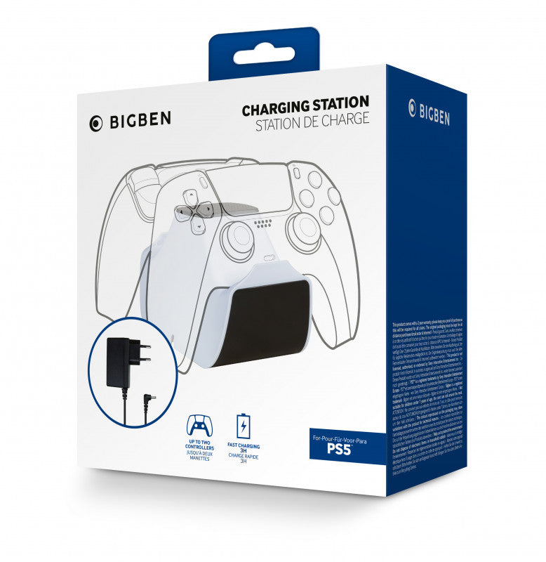 PS5 BIGBEN Base di Ricarica + AC Adaptor 2 Controller PS5 Accessori - Disponibile in 2/3 giorni lavorativi Big Ben