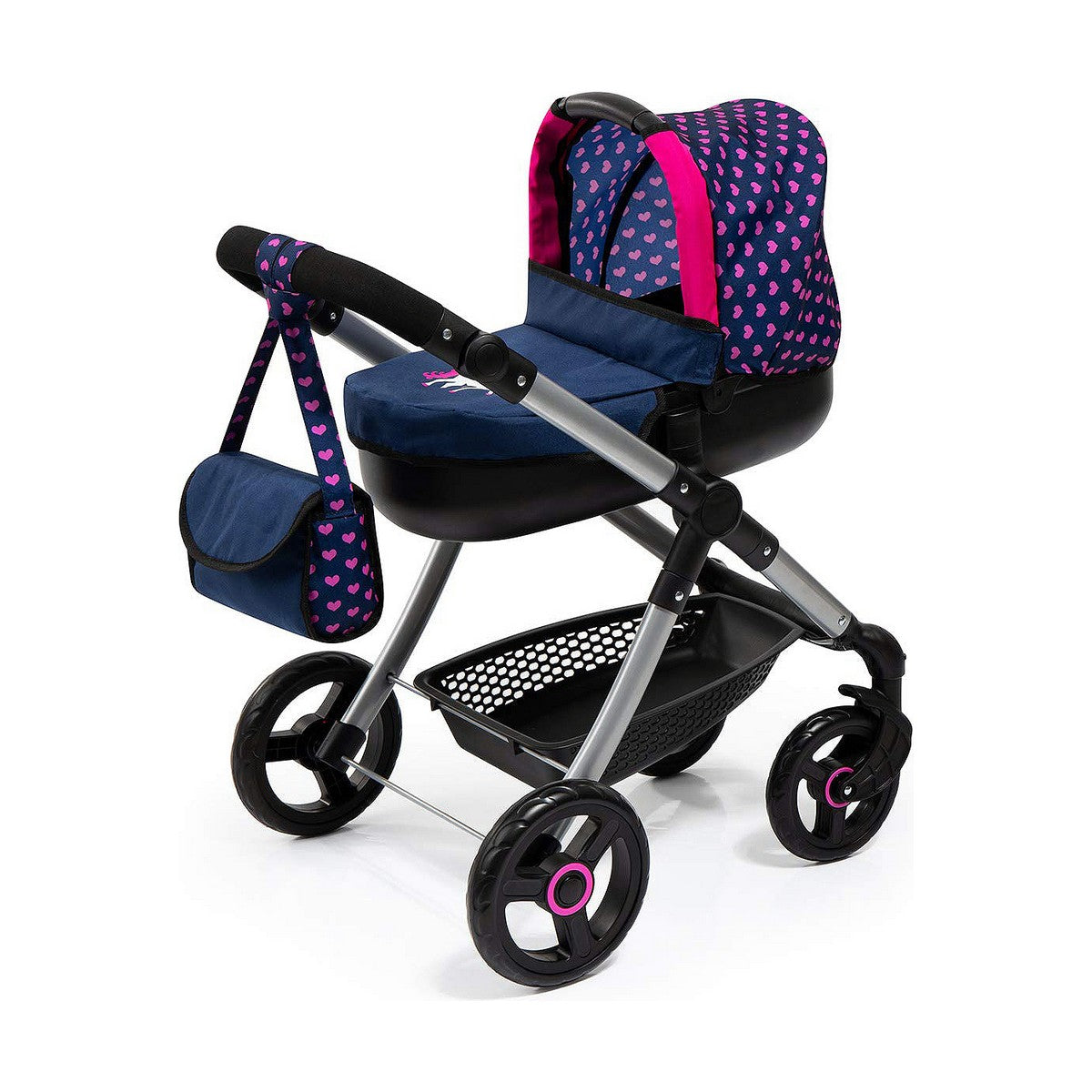 Carrozzina per Bambole Reig Stule Pram Blu Marino 63 cm - Disponibile in 3-4 giorni lavorativi