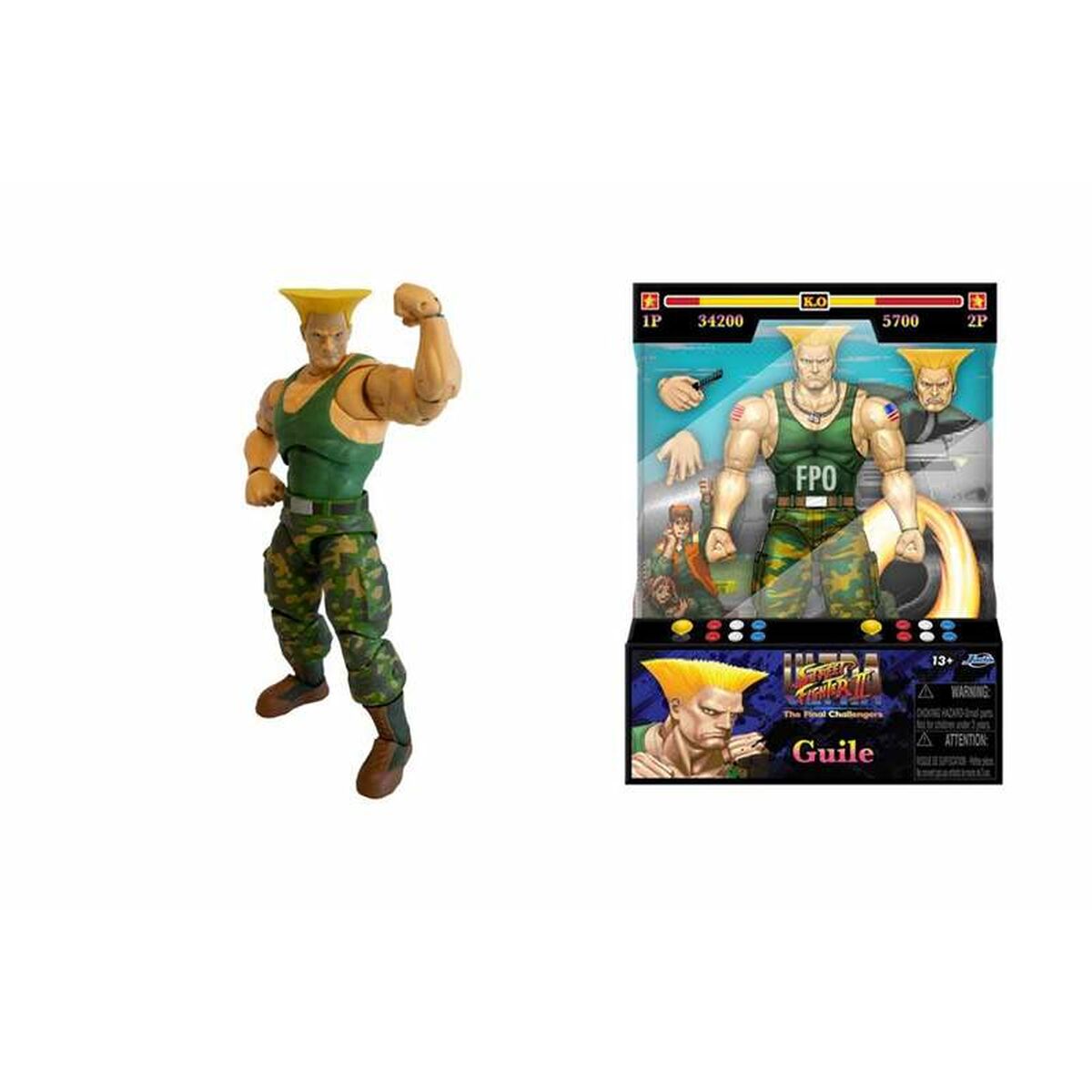 Personaggi d'Azione Street Fighter Ii M. Guile 15 cm - Disponibile in 3-4 giorni lavorativi