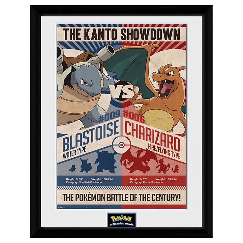 ABYSTYLE POKEMON - Poster incorniciato: "Red V Blue" (30x40) - Disponibile in 2/3 giorni lavorativi