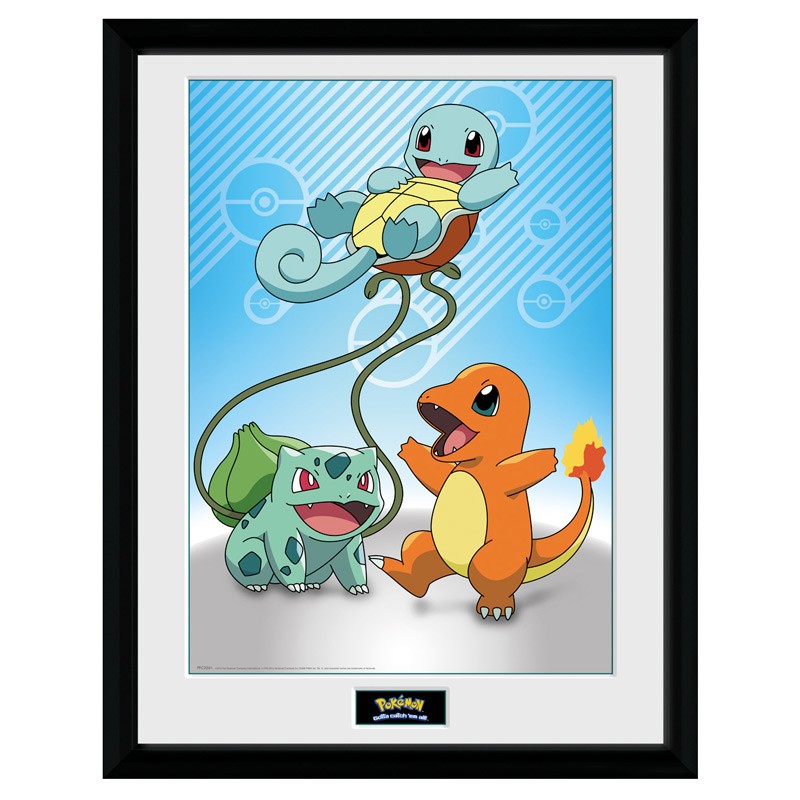 ABYSTYLE POKEMON - Poster incorniciato "Kanto Starters" (30x40) - Disponibile in 2/3 giorni lavorativi Abystyle