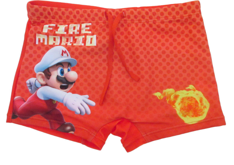 NINTENDO SUPER MARIO : FIRE MARIO - COSTUME DA BAGNO BOXER 10 ANNI (140cm) - Disponibile in 2/3 giorni lavorativi GED