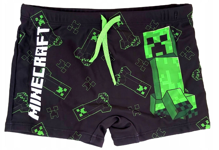 MINECRAFT : CREEPER - COSTUME DA BAGNO BOXER NERO 9 ANNI (134cm) - Disponibile in 2/3 giorni lavorativi GED