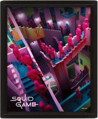 PYRAMID SQUID GAME (CRAZY STAIRS) - POSTER 3D INCORNICIATO - Disponibile in 2/3 giorni lavorativi Pyramid