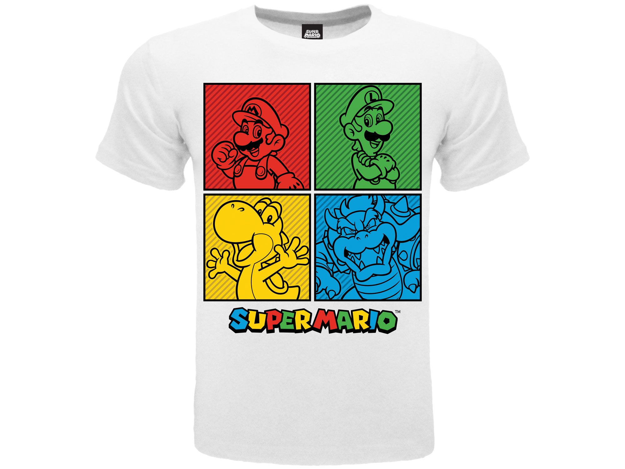 NINTENDO SUPER MARIO : PERSONAGGI T-SHIRT BIANCA 14/15 ANNI - Disponibile in 2/3 giorni lavorativi