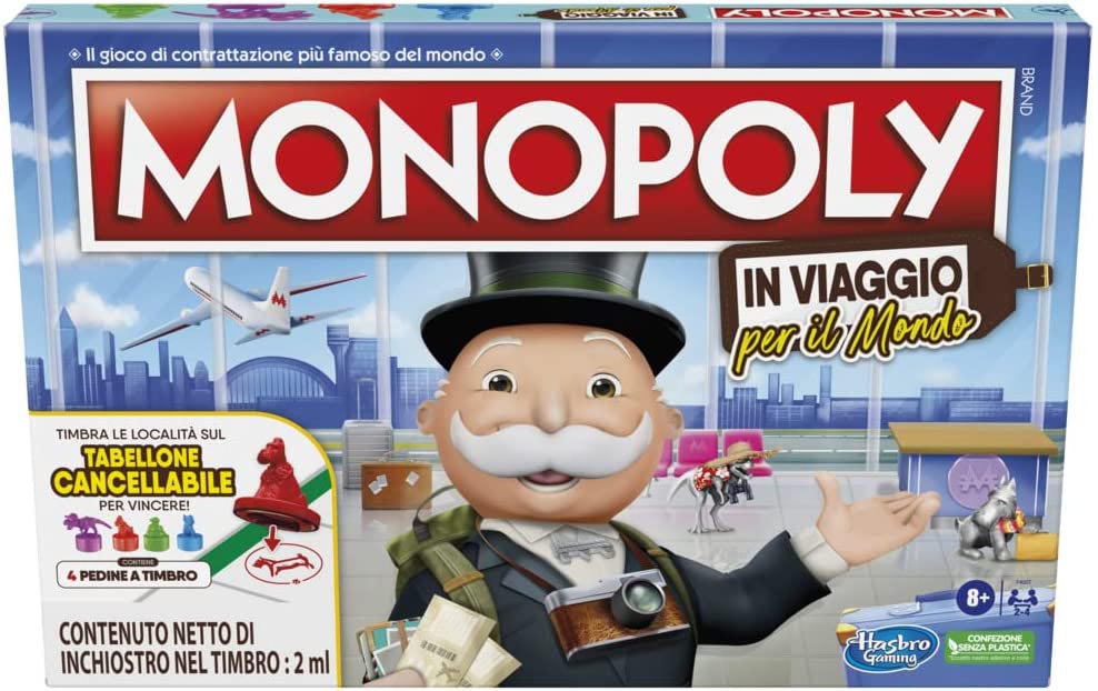 Gioco da tavolo HASBRO MONOPOLY- IN VIAGGIO PER IL MONDO - Disponibile in 2/3 giorni lavorativi Hasbro