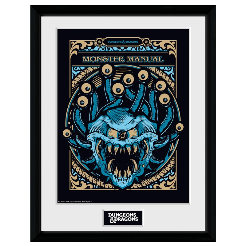 ABYSTYLE DUNGEONS & DRAGONS - Poster Incorniciato: "Monster Manual" - Disponibile in 2/3 giorni lavorativi Abystyle