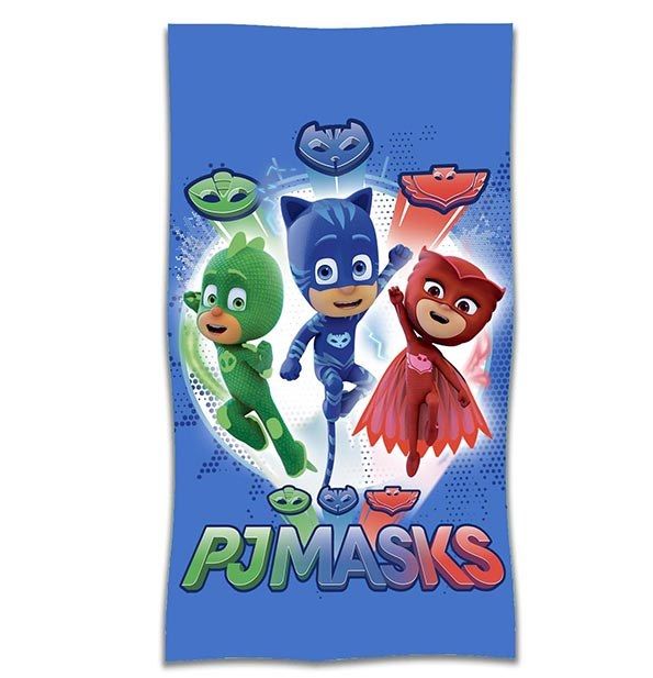 PJ MASKS : Telo mare " Jumping Team " (70x140cm) - Disponibile in 2/3 giorni lavorativi