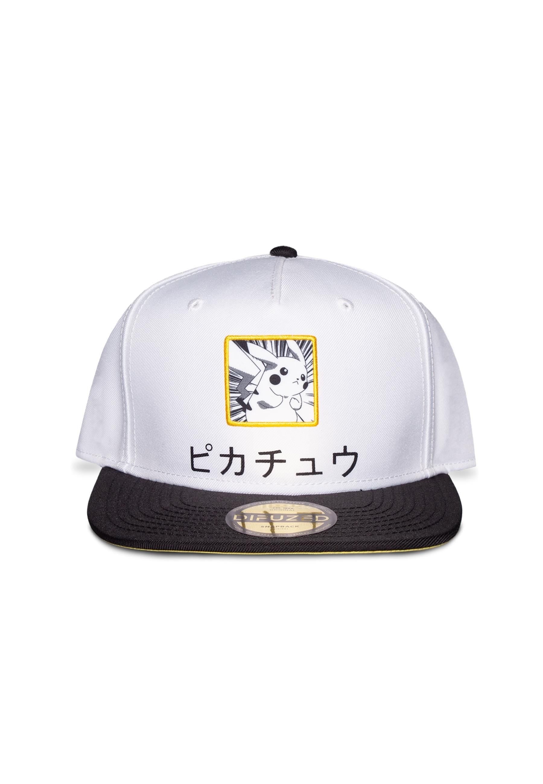 DIFUZED POKEMON : CAPPELLO SNAPBACK PIKACHU BIANCO E NERO - Disponibile in 2/3 giorni lavorativi Difuzed