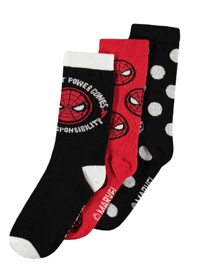 DIFUZED MARVEL SPIDER MAN : Set 3 paia Calzini unisex (39/42) - Disponibile in 2/3 giorni lavorativi Difuzed