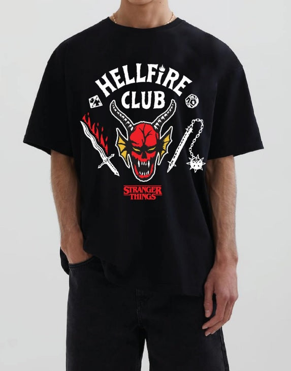 DIFUZED STRANGER THINGS - HELLFIRE CLUB T-SHIRT (XL) - Disponibile in 2/3 giorni lavorativi Difuzed