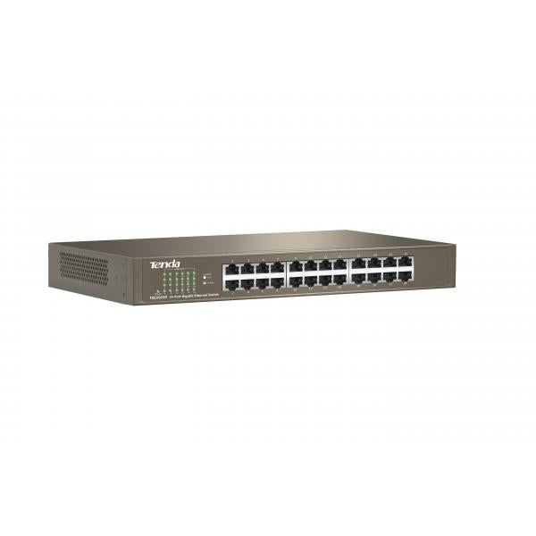 SWITCH TENDA TEG1024D 24P LAN GIGABIT DESKTOP 10/100/1000Mbps RJ45 13inch CASE METALLICO RACKMOUNTABLE - Disponibile in 3-4 giorni lavorativi