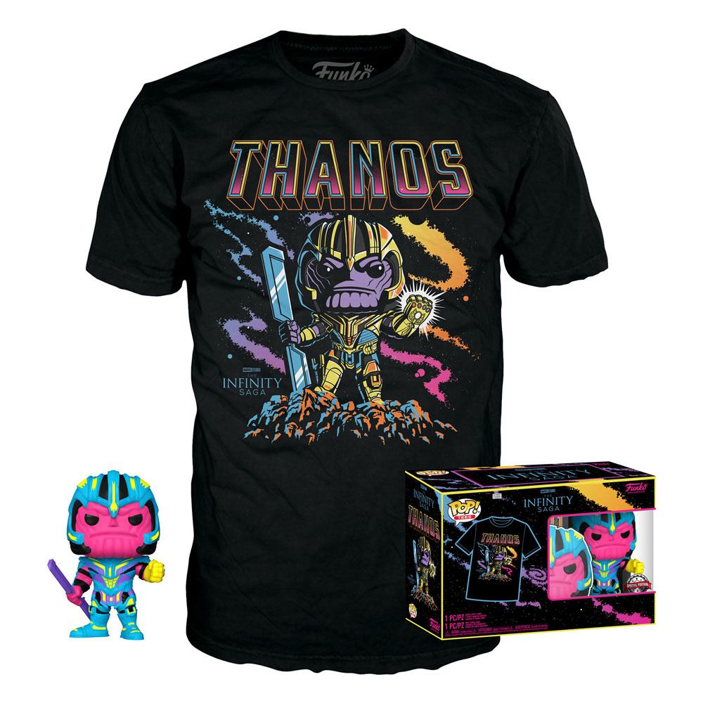 FUNKO POP Funko & Tee (Adult): Marvel - Thanos (Blacklight) Figure & T-Shirt (S) - Disponibile in 2/3 giorni lavorativi