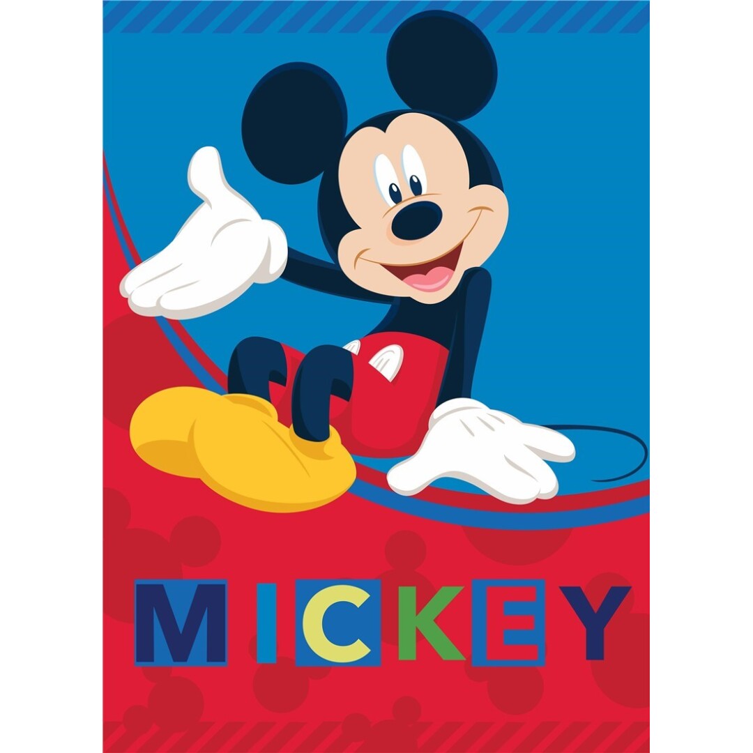 MICKEY MOUSE - Coperta in pile: "Sitted Mickey" (100x140cm) - Disponibile in 2/3 giorni lavorativi GED