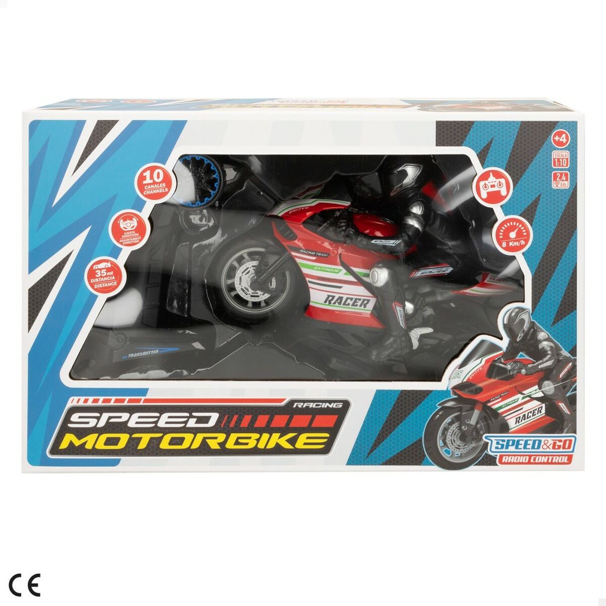 Moto Telecomandata Speed & Go Motocicletta 1:10 2 Unità - Disponibile in 3-4 giorni lavorativi