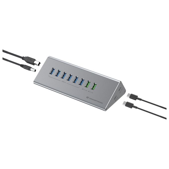 Conceptronic Hub di Interfaccia USB 3.2 Gen 1 Type-B 5000 Mbit-s Grigio - Disponibile in 3-4 giorni lavorativi