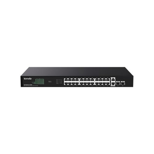 SWITCH TENDA TEG1128P-24-250W 26P GE+2SFP con 24P PoE 250W Power Consumption 30W Max. PoE of single port - Disponibile in 3-4 giorni lavorativi