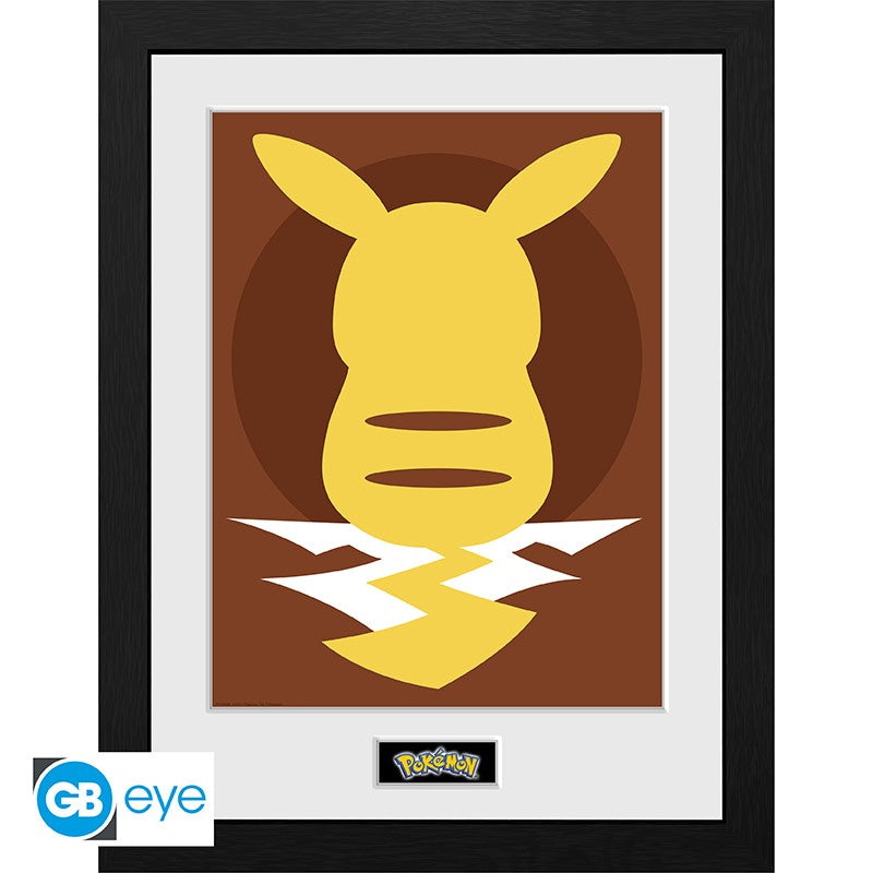 ABYSTYLE POKEMON - Poster incorniciato: "Pikachu Silhouette 25" (30x40) - Disponibile in 2/3 giorni lavorativi Abystyle