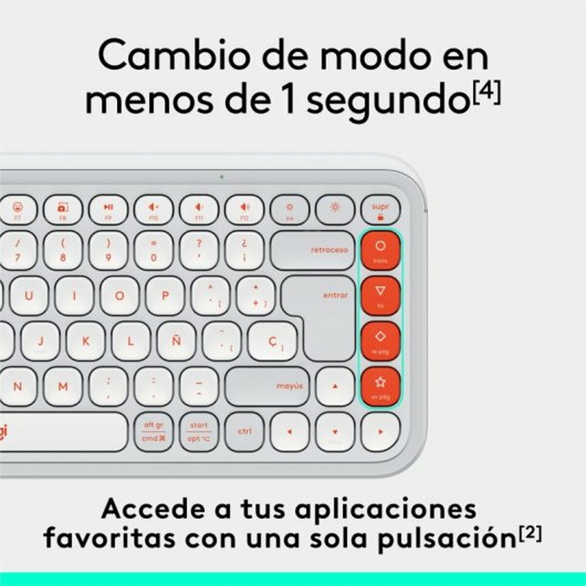 Tastiera Logitech Pop Icon Bianco Qwerty in Spagnolo QWERTY - Disponibile in 3-4 giorni lavorativi