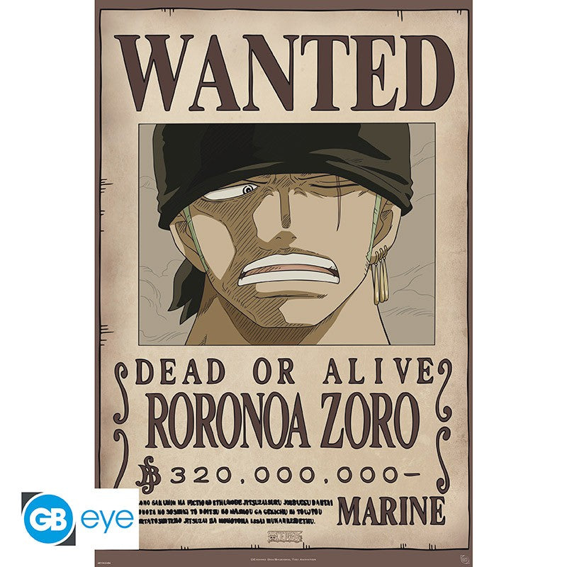 ABYSTYLE ONE PIECE - Poster "Wanted Zoro new" (91.5x61) - Disponibile in 2/3 giorni lavorativi