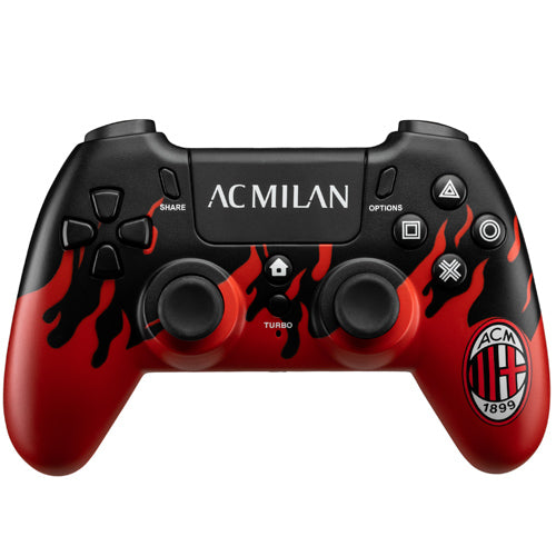 PS4 QUBICK Wireless Controller PS4: AC Milan Flames Accessori - Disponibile in 2/3 giorni lavorativi