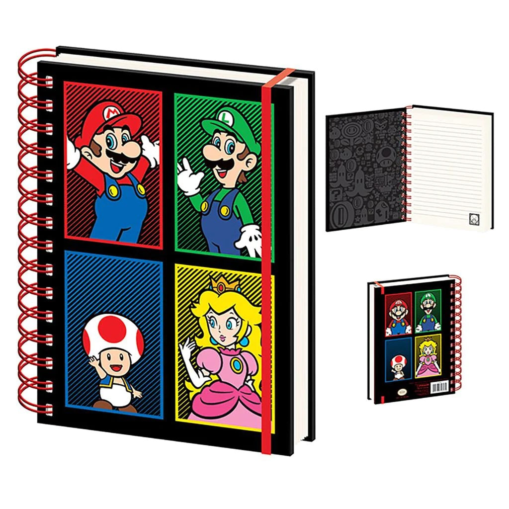 PYRAMID NINTENDO: SUPER MARIO - NOTEBOOK A5 WIRO: "CHARACTERS" - Disponibile in 2/3 giorni lavorativi