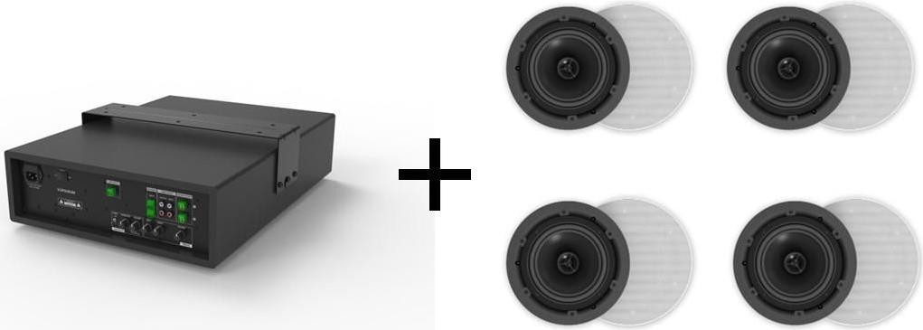 VivoLink audiopack Subwoofer 8" 50W+ 4 x ceiling speakers - Lautsprecher (AUDIOPACK4) - Disponibile in 6-7 giorni lavorativi