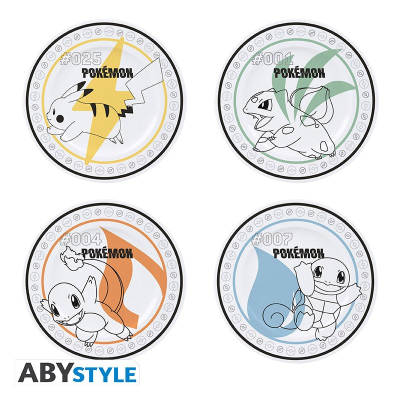 ABYSTYLE POKEMON - Set 4 Piatti: Starters + Pikachu - Disponibile in 2/3 giorni lavorativi