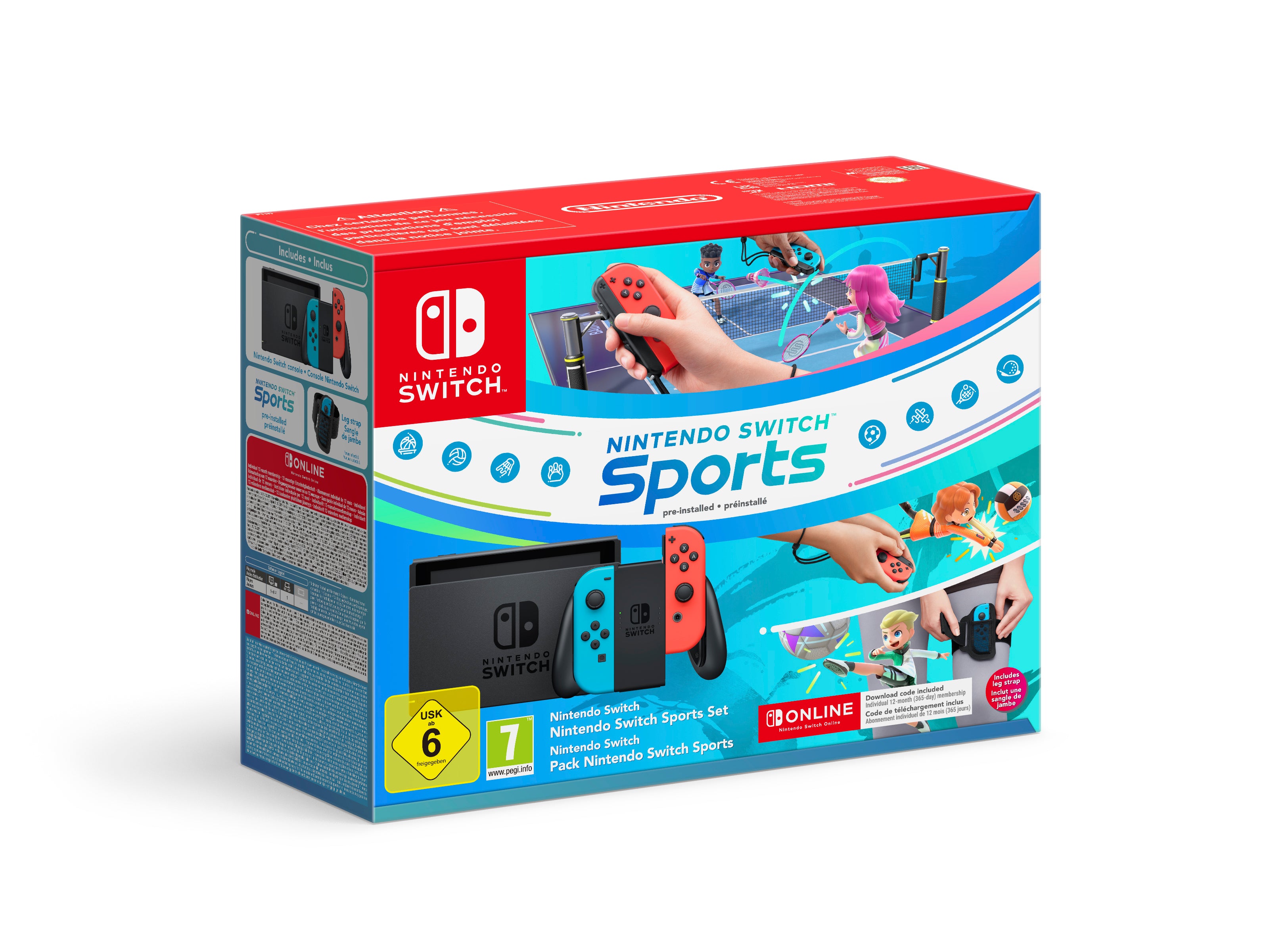 Console Nintendo Switch con Joy-Con Rosso Neon/Blu Neon + Nintendo Switch Sports + 12 mesi NSO - Disponibile in 2/3 giorni lavorativi