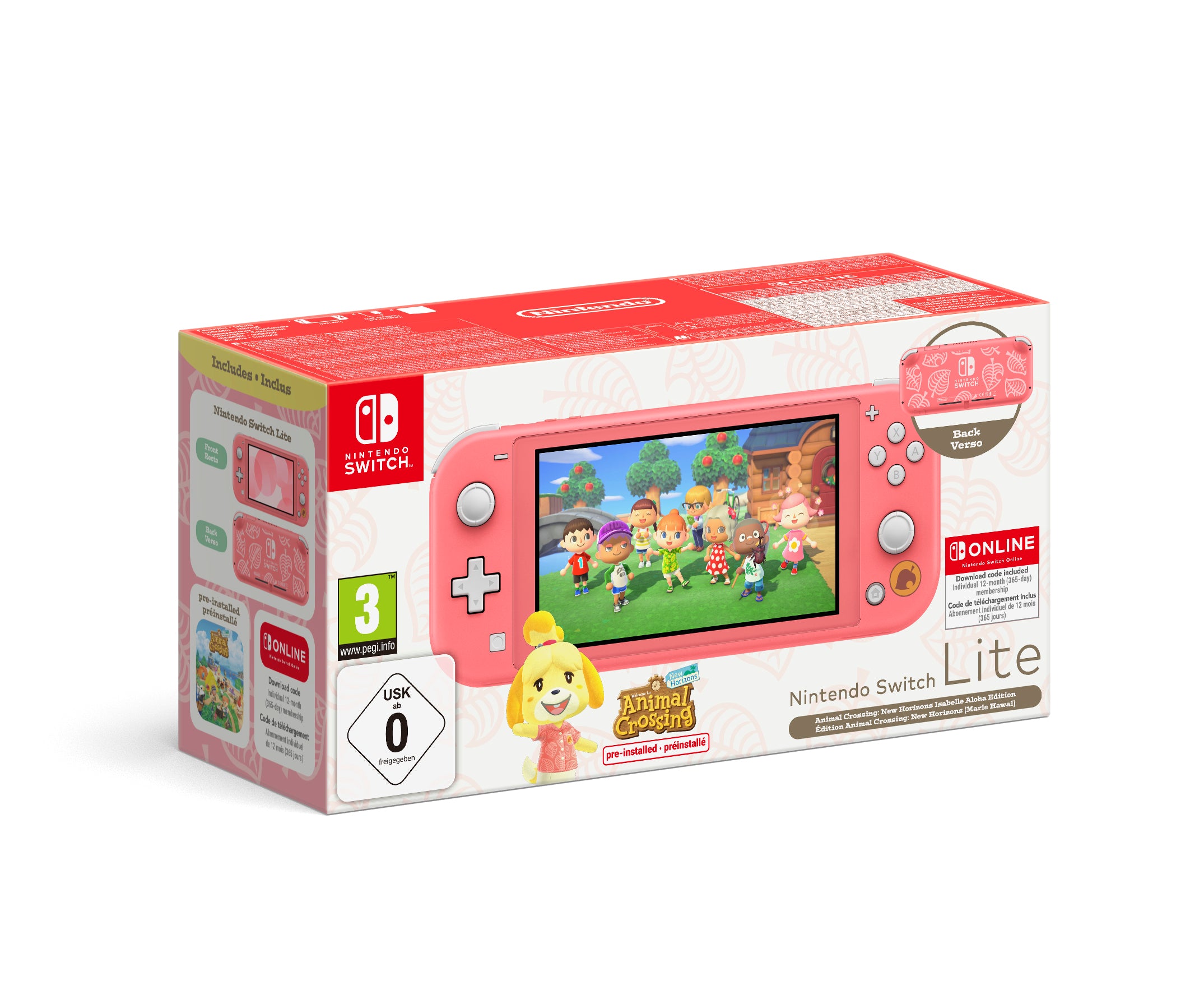 Console Nintendo Switch Lite Corallo Edizione Speciale Animal Crossing Isabelle + 12 mesi NSO - Disponibile in 2/3 giorni lavorativi