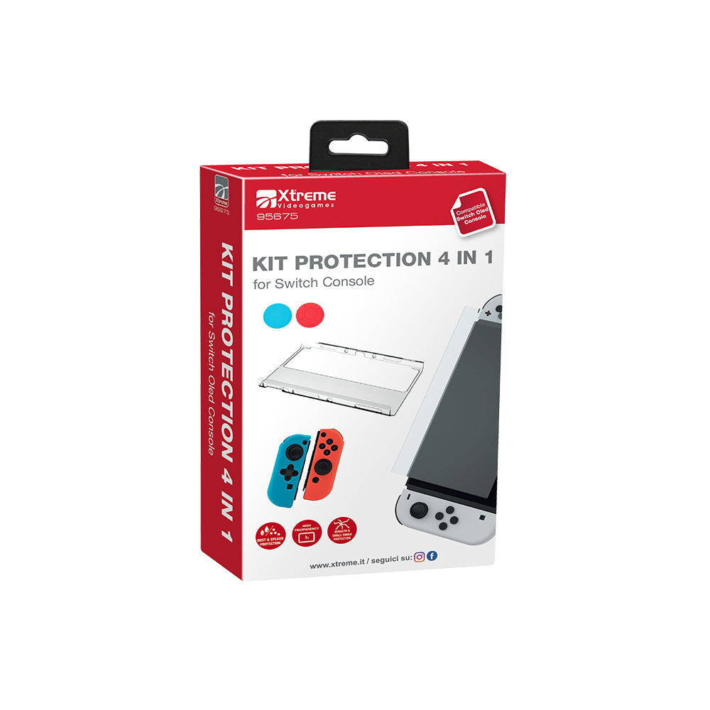 Switch XTREME Kit Protection 4 in 1 comp. Switch OLED Accessori - Disponibile in 2/3 giorni lavorativi Xtreme