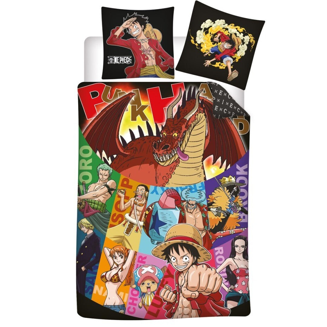 ONE PIECE - Copripiumino (140x200 cm) + Federe (63x63 cm): "Crew" - Disponibile in 2/3 giorni lavorativi