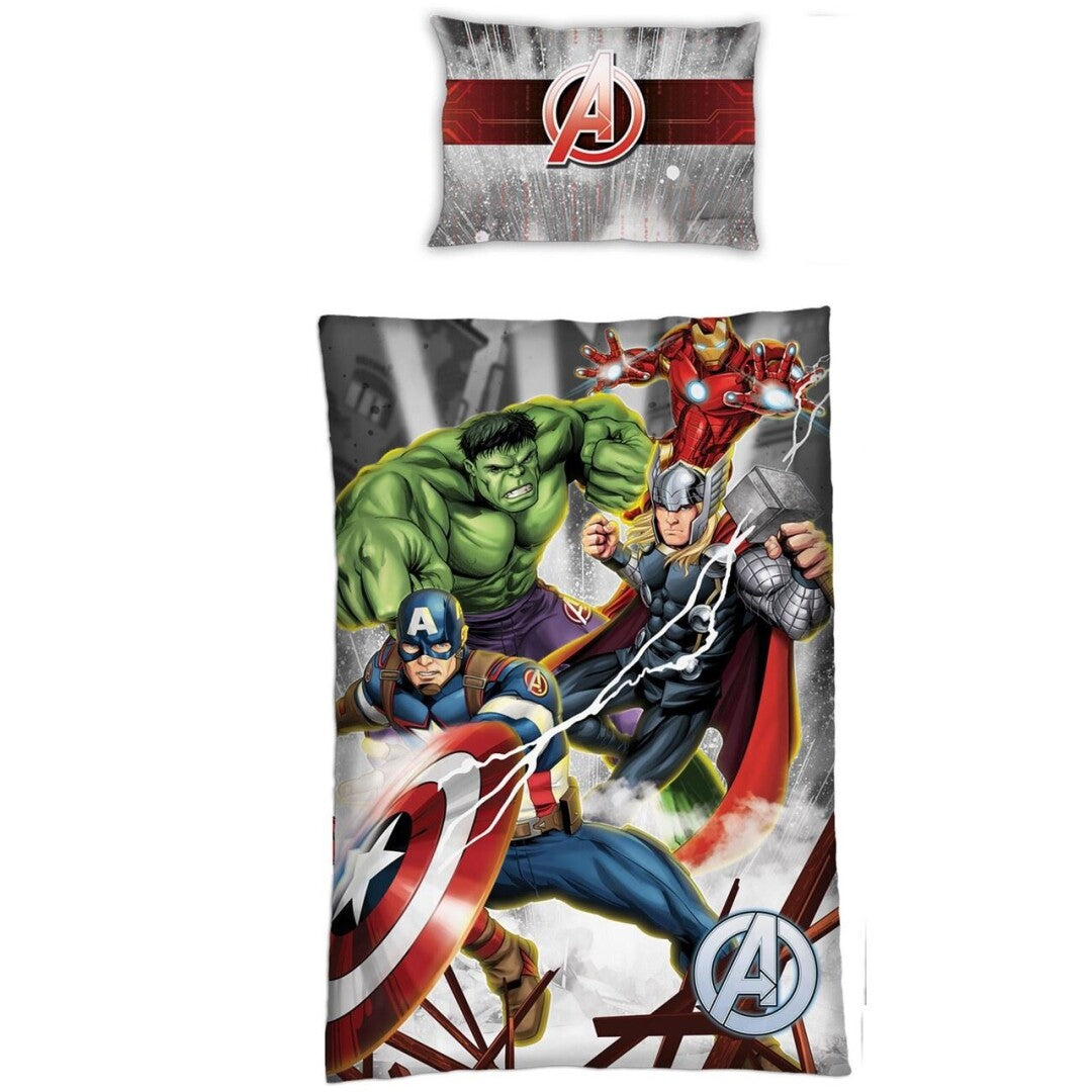Marvel - Copripiumino (140x200 cm) + Federe (63x63): "Avengers" - Disponibile in 2/3 giorni lavorativi GED