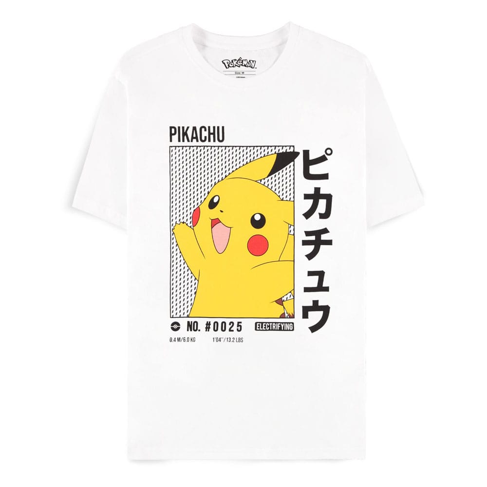 DIFUZED Pokémon - White Pikachu Men's Short Sleeved T-shirt S - Disponibile in 2/3 giorni lavorativi Difuzed