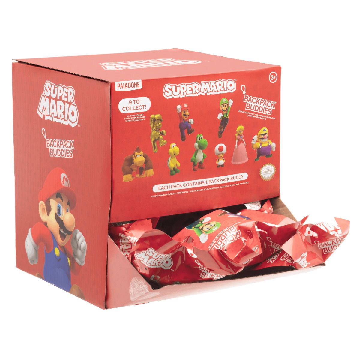 PALADONE NINTENDO SUPER MARIO BACKPACK BUDDIES DISPLAY (24 pezzi) - Disponibile in 2/3 giorni lavorativi