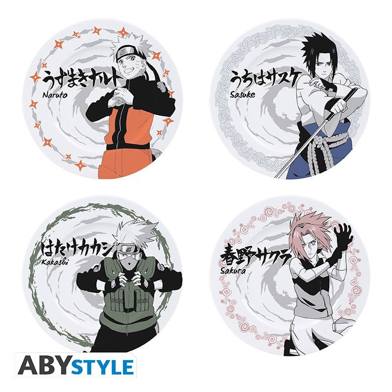 ABYSTYLE NARUTO SHIPPUDEN - Set 4 Piatti: "Characters" - Disponibile in 2/3 giorni lavorativi Abystyle