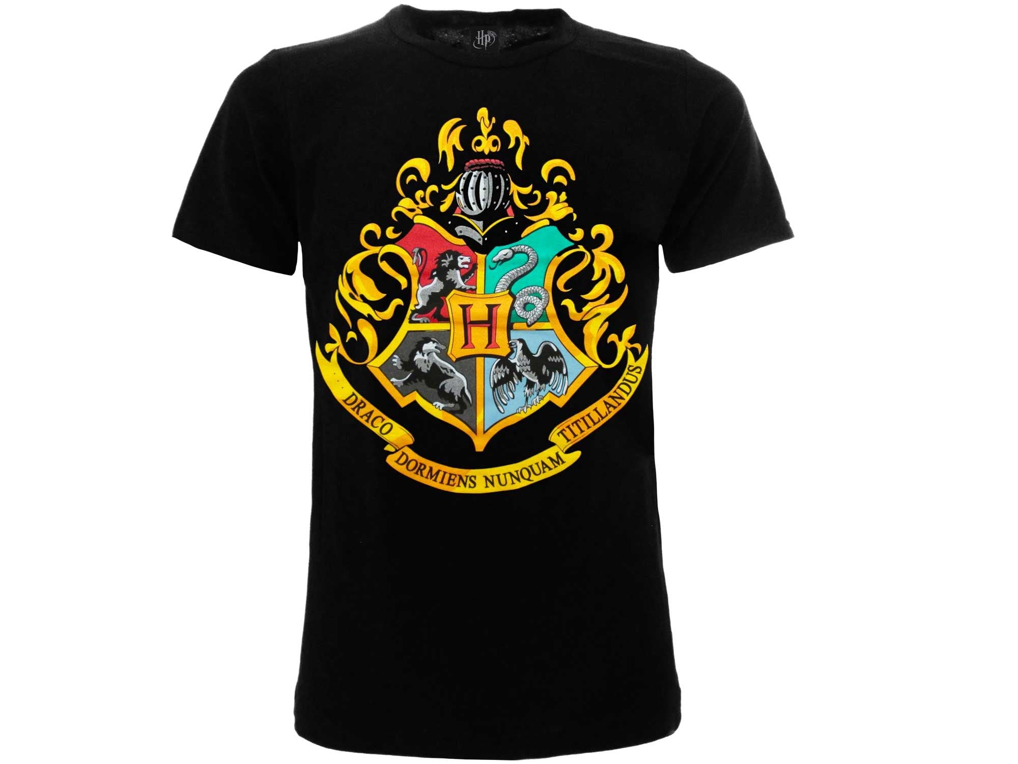 HARRY POTTER - T-shirt Logo Hogwarts L nera - Disponibile in 2/3 giorni lavorativi GED